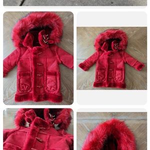 Adorable Jordan Craig Kids Denail Unisex Suede & Shearling Coat size k…